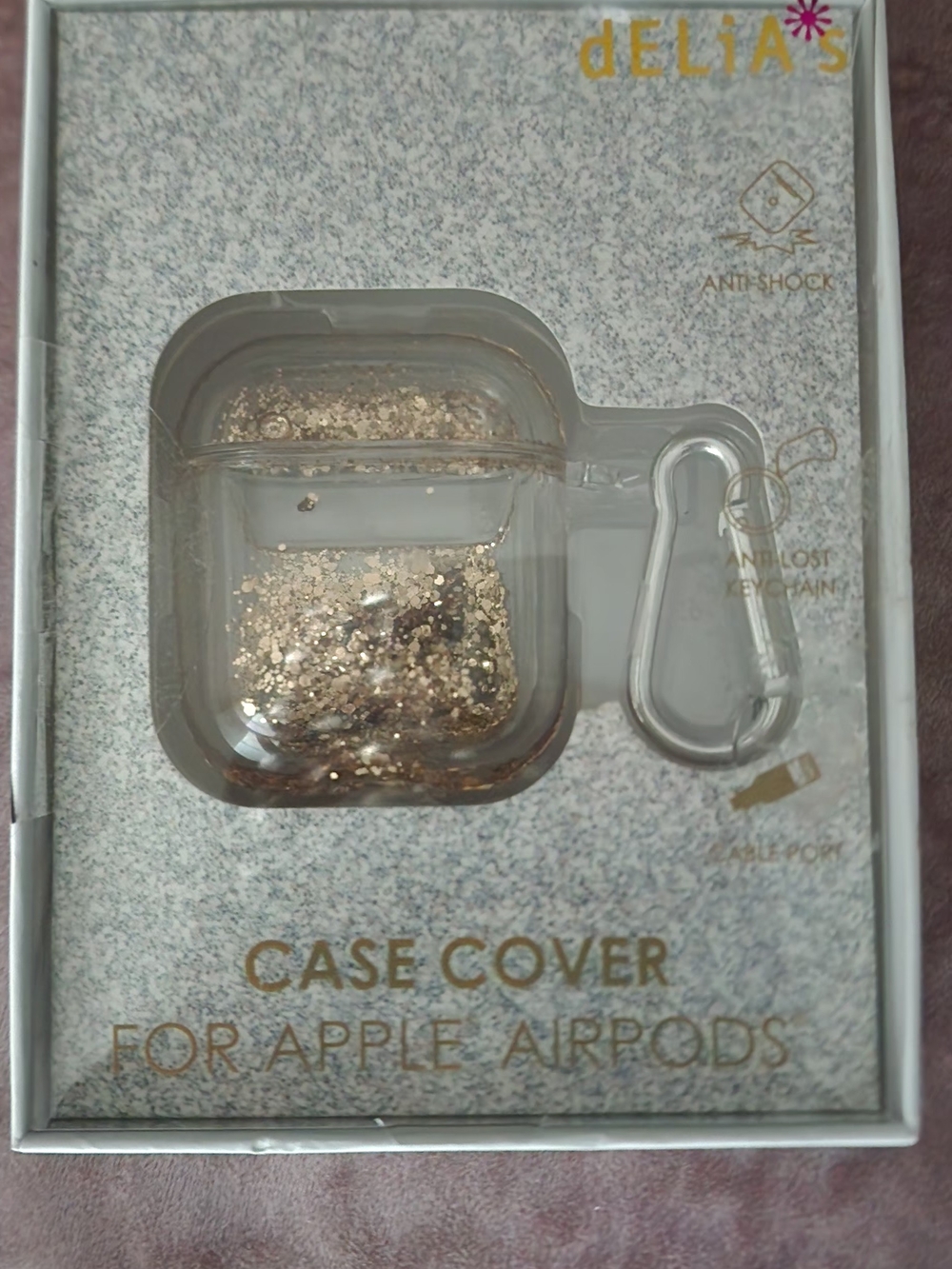 dELiA*s Clear/ Gold Glitter  Case Cover for Apple AirPods
